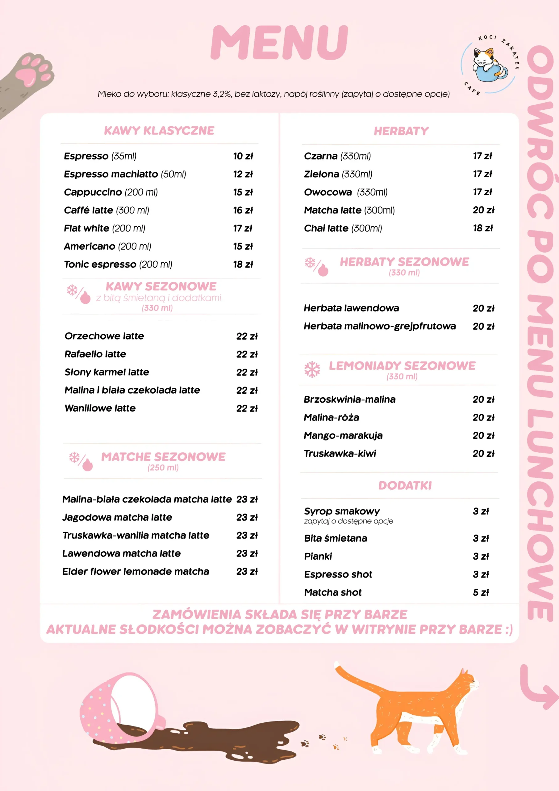 Menu kawiarni Koci Zakątek Cafe – strona 1