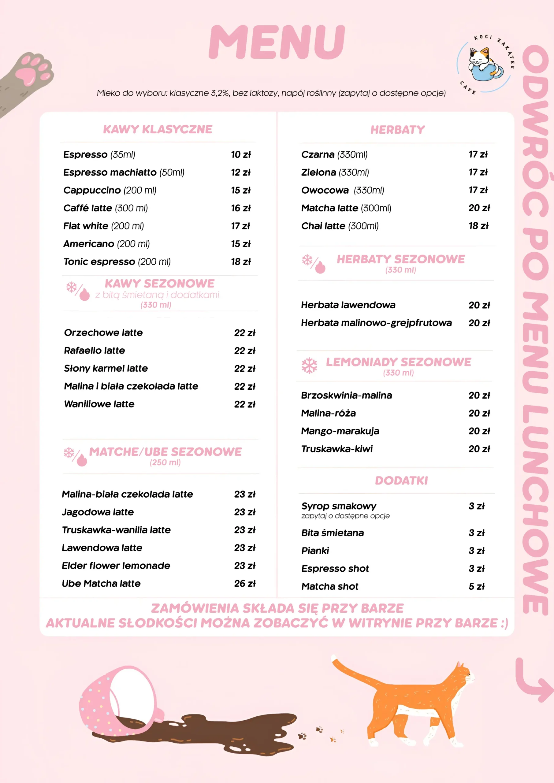Menu kawiarni Koci Zakątek Cafe – strona 1